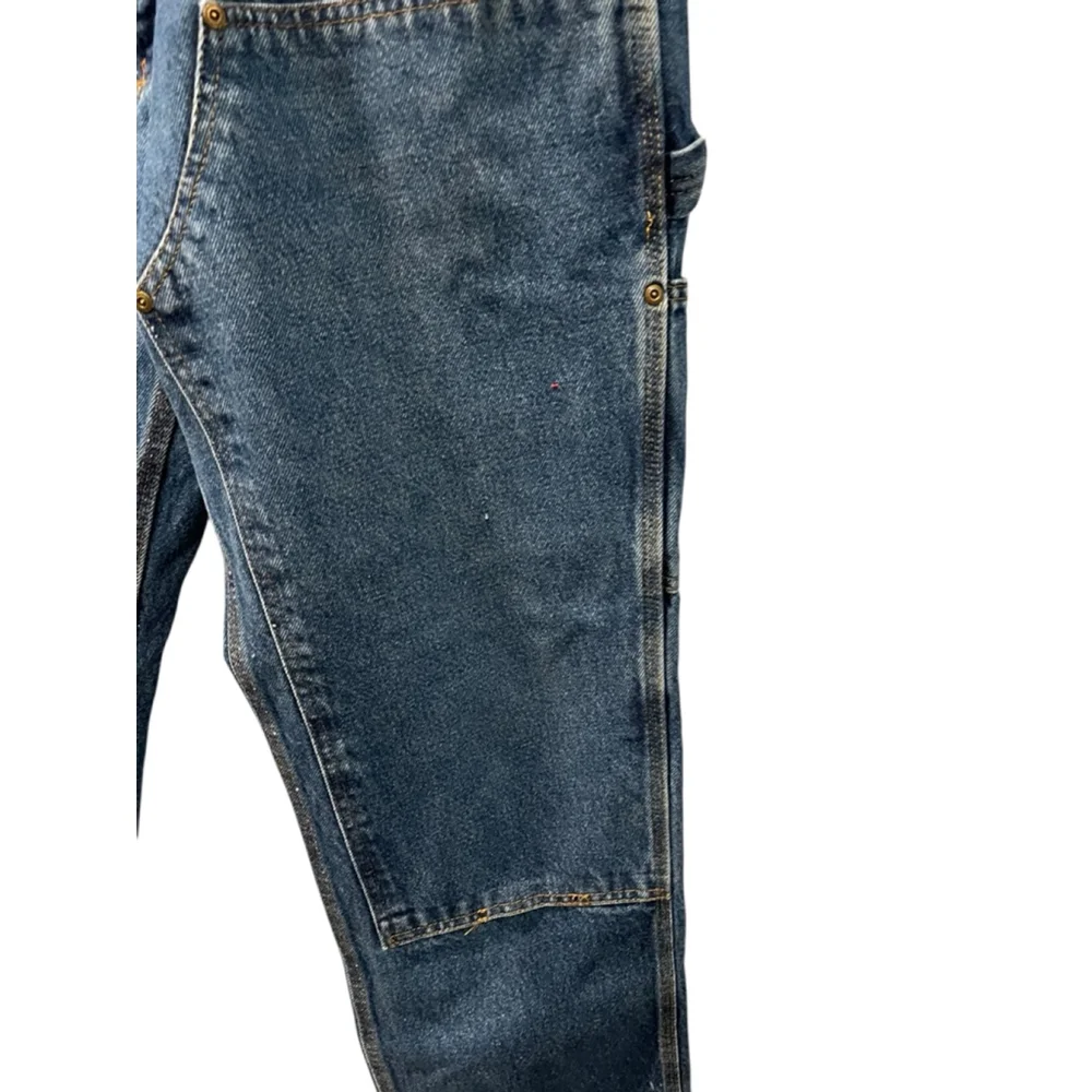 VTG 90's Key Western Double Knee Carpenter Cargo Jeans Size 36x30 Denim Blue